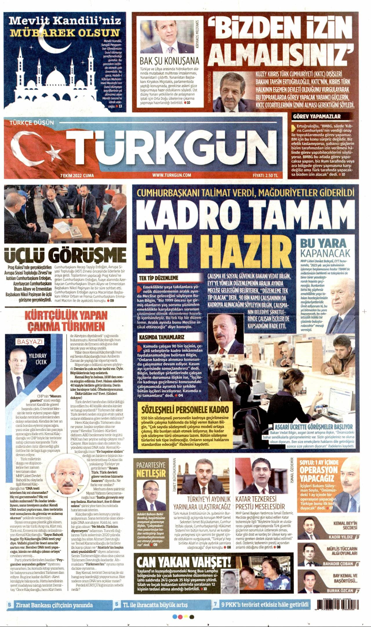 Türkgün gazetesi manşet ilk sayfa oku