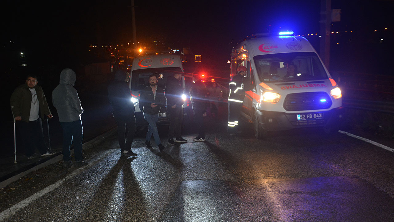 Ordu'da hafif ticari araç ile otomobil kafa kafaya çarpıştı