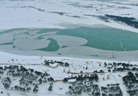 Elazığ'da Cip Baraj Gölü buz tuttu
