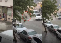 Şişli'de bir kadın sel sularına kapıldı! Dehşete düşüren anlar