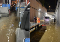 Antalya'da sağanak: Araçlar yolda kaldı, halk otobüsü suyla doldu