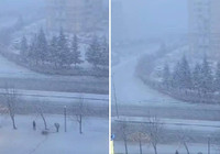 Görüntüler Başkent Ankara'dan... Lapa lapa mart karı yağdı!