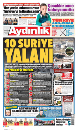 Aydınlık Gazetesi Manşeti