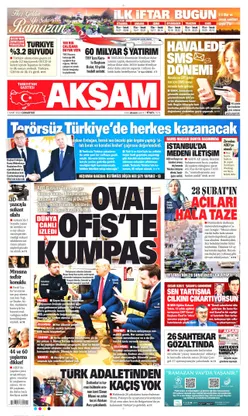 Akşam Gazetesi Manşeti