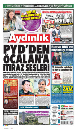 Aydınlık Gazetesi Manşeti