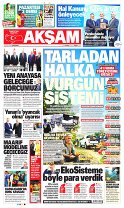 Akşam Gazetesi Manşeti