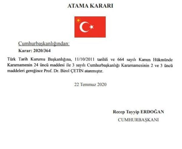 Türk Tarih Kurumu Başkanlığına Prof. Dr. Birol Çetin atandı - Resim : 1