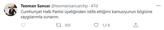 CHP Denizli Milletvekili Teoman Sancar partisinden istifa etti - Resim : 1