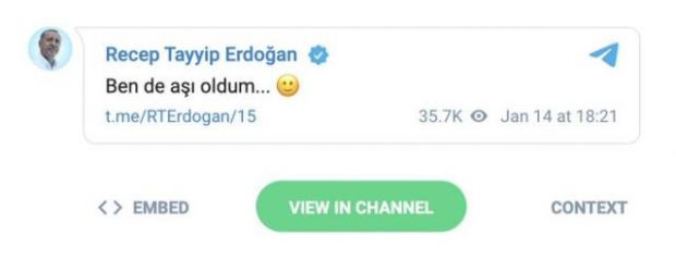 Cumhurbaşkanı Erdoğan koronavirüs aşısı yaptırdı - Resim : 1