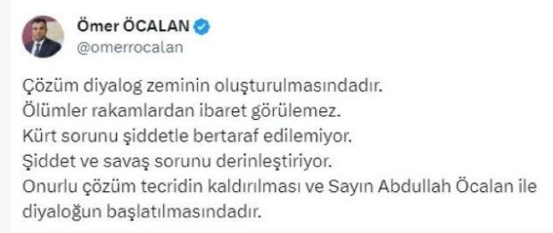 Teröristbaşı Öcalan'ın milletvekili yeğeninden tehdit! DEM Parti'den skandal 'özgürlük' açıklaması - Resim : 1