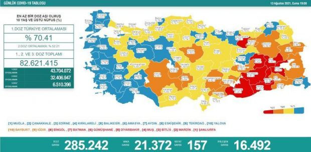 14 Ağustos koronavirüsü tablosu ve vaka sayısı Sağlık Bakanlığı tarafından açıklandı! - Resim : 2