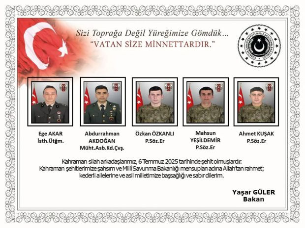 Irak'ın kuzeyinde şehit olan 5 askerimizin kimlikleri belli oldu - Resim : 3