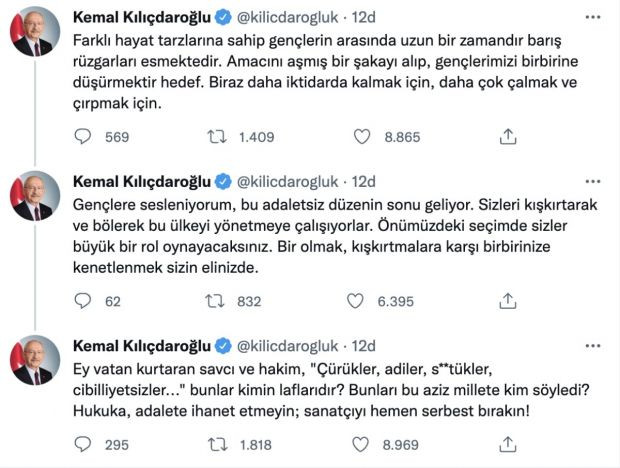 Kemal Kılıçdaroğlu'ndan Gülşen'e destek paylaşımı - Resim : 1