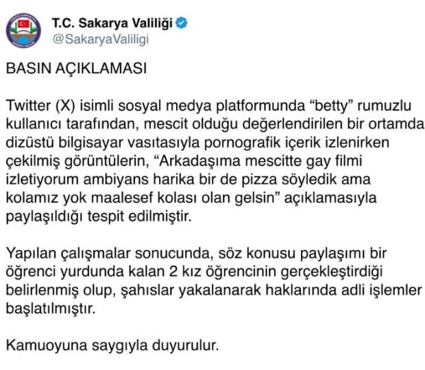 Sakarya'da öğrenci yurdunun mescidinde skandal görüntü: 2 kız öğrenci yakalandı - Resim : 1