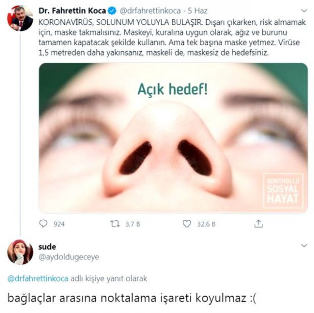 İşte Bakan Koca'nın genç Sude'ye verdiği yanıt... - Resim : 1