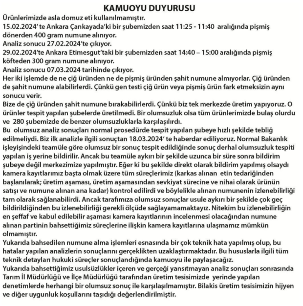 Köfteci Yusuf sessizliğini bozdu: İki şubede domuz eti çıktı, itiraz etti, yasal süreç devam ediyor - Resim : 1