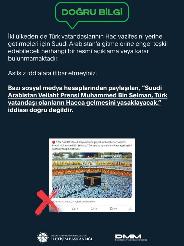Türkiye'den açıklama geldi: 'Arabistan, Türklere Haccı yasakladı' iddiası! - Resim : 1