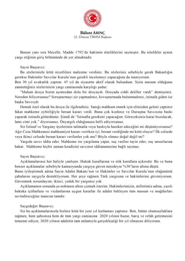 Bülent Arınç'tan Başsavcı Kocaman'a tepki! - Resim : 3