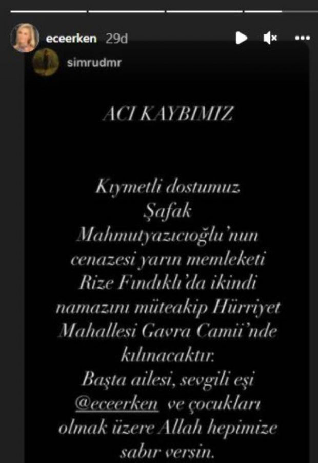 Eşinin ölümünün ardından Ece Erken'den ilk paylaşım! - Resim : 1