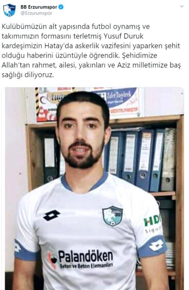 Erzurumspor'un eski oyuncusu Yusuf Duruk, şehit oldu - Resim : 1