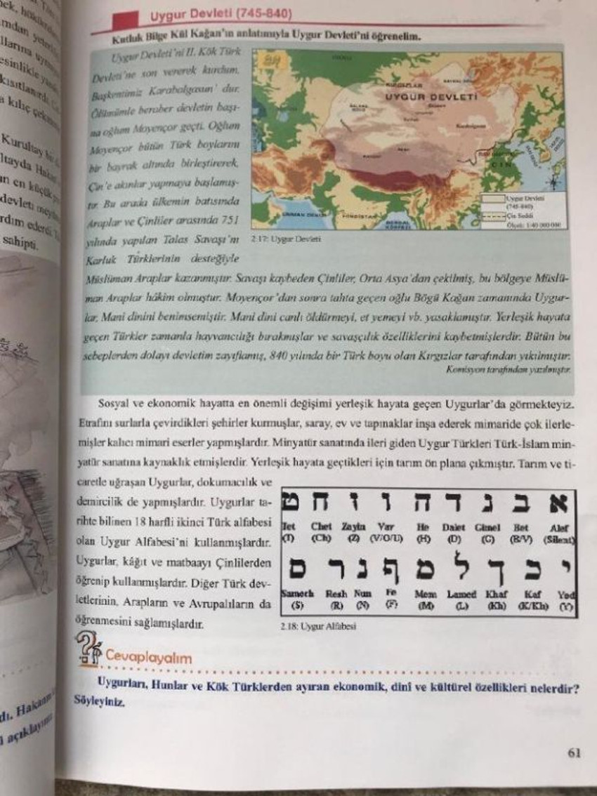 MEB'den, Uygur ile İbrani alfabesinin karıştırıldığı iddiasına yanıt - Resim : 1