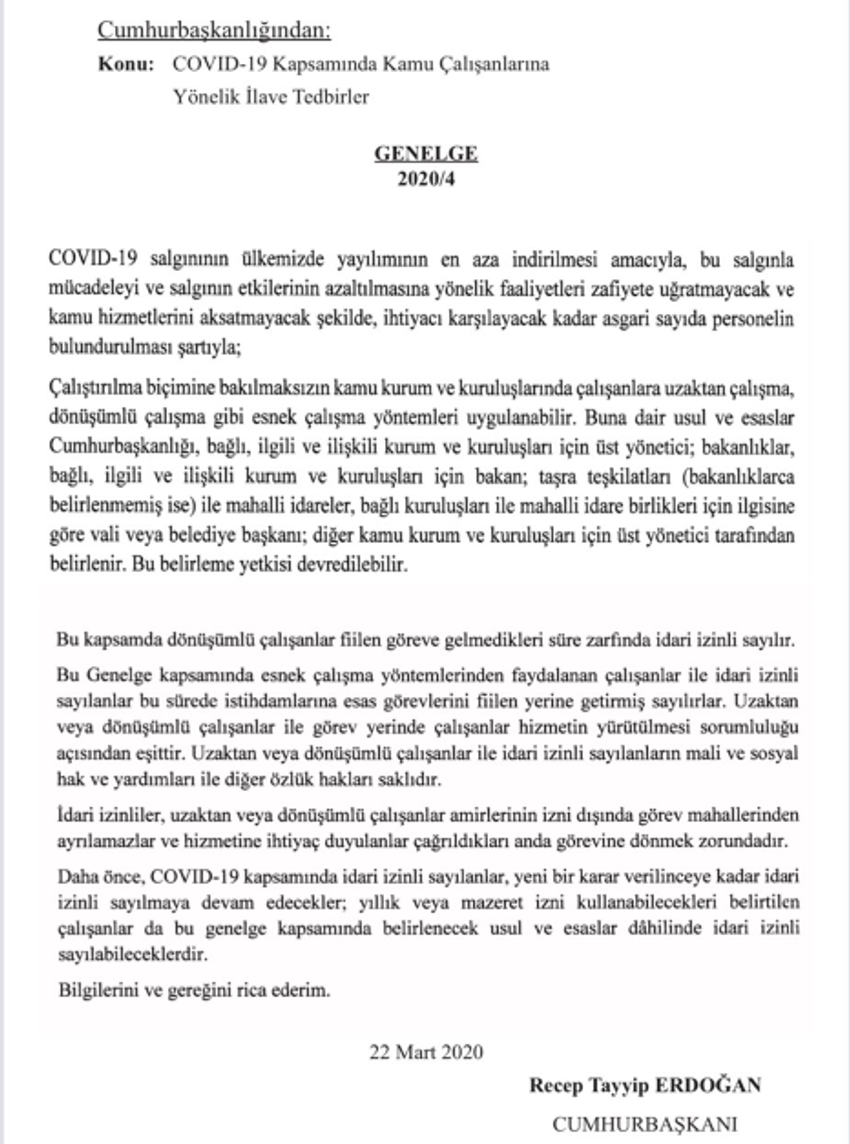 Cumhurbaşkanı Erdoğan imzaladı! Kamu kurumlarında uzaktan çalışma imkanı - Resim : 1