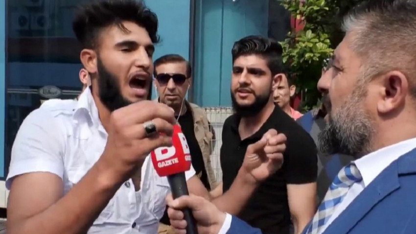 Bursa'da sokak röportajında 'Kafa keseceğim' diyen kişi gözaltına alındı