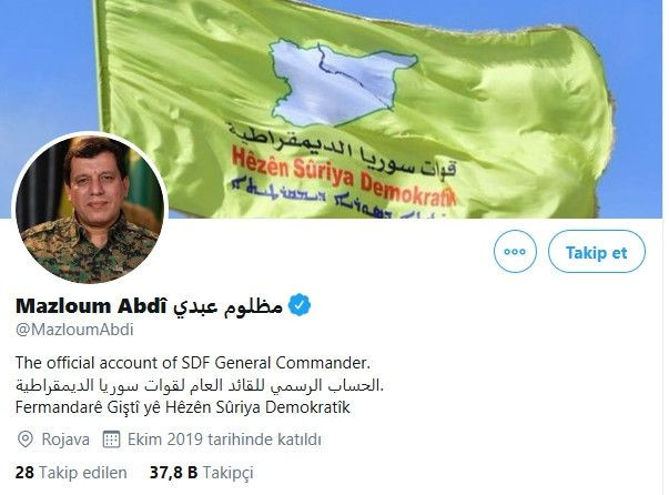 Twitter'dan terörist Mazlum Kobani'ye mavi tik! - Resim : 1