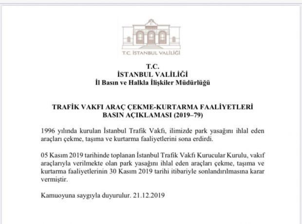 İstanbul Trafik Vakfı'nın araç çekme faaliyeti durduruldu - Resim : 1
