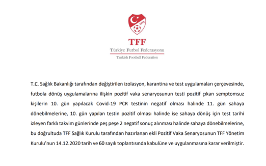 TFF'den flaş 'karantina süresi' kararı - Resim : 1