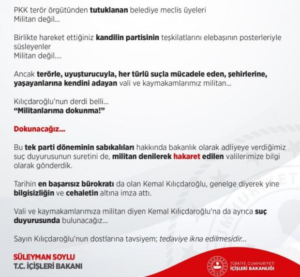 Bakan Soylu'dan Kılıçdaroğlu'na sert yanıt: Suç duyurusunda bulunacağız - Resim : 1