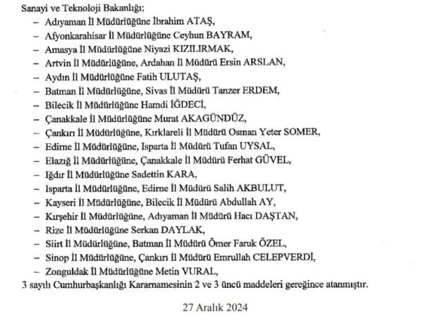 Atama ve görevden alma kararları Resmi Gazete'de - Resim : 1