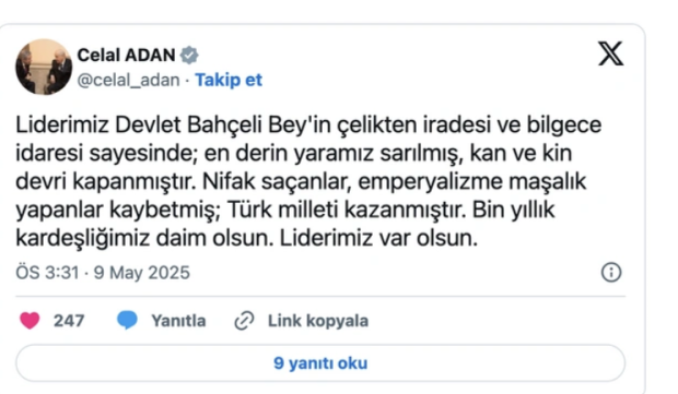 MHP’li Celal Adan’dan ‘PKK’ mesajı: Kan ve kin devri kapanmıştır - Resim : 2