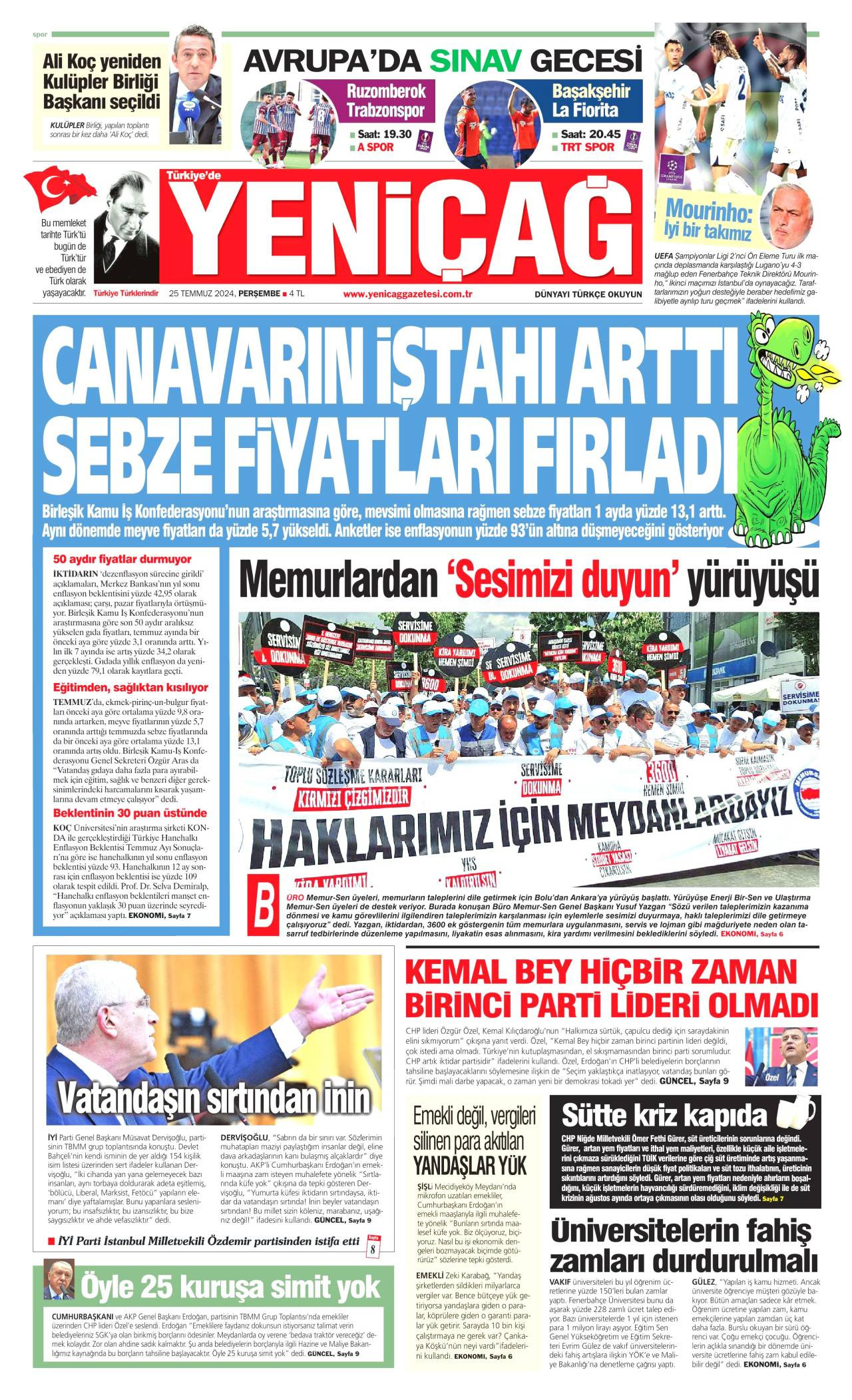 yenicag Gazetesi Manşeti