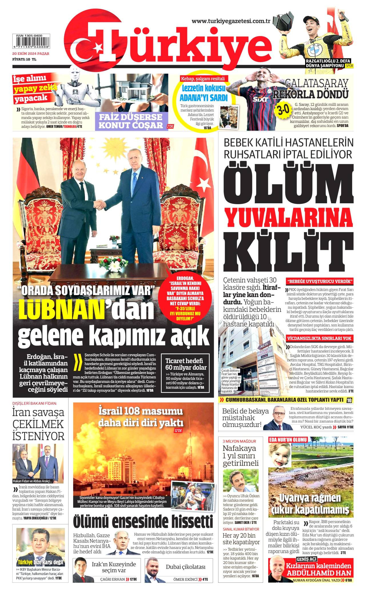 Türkiye Gazetesi Manşeti