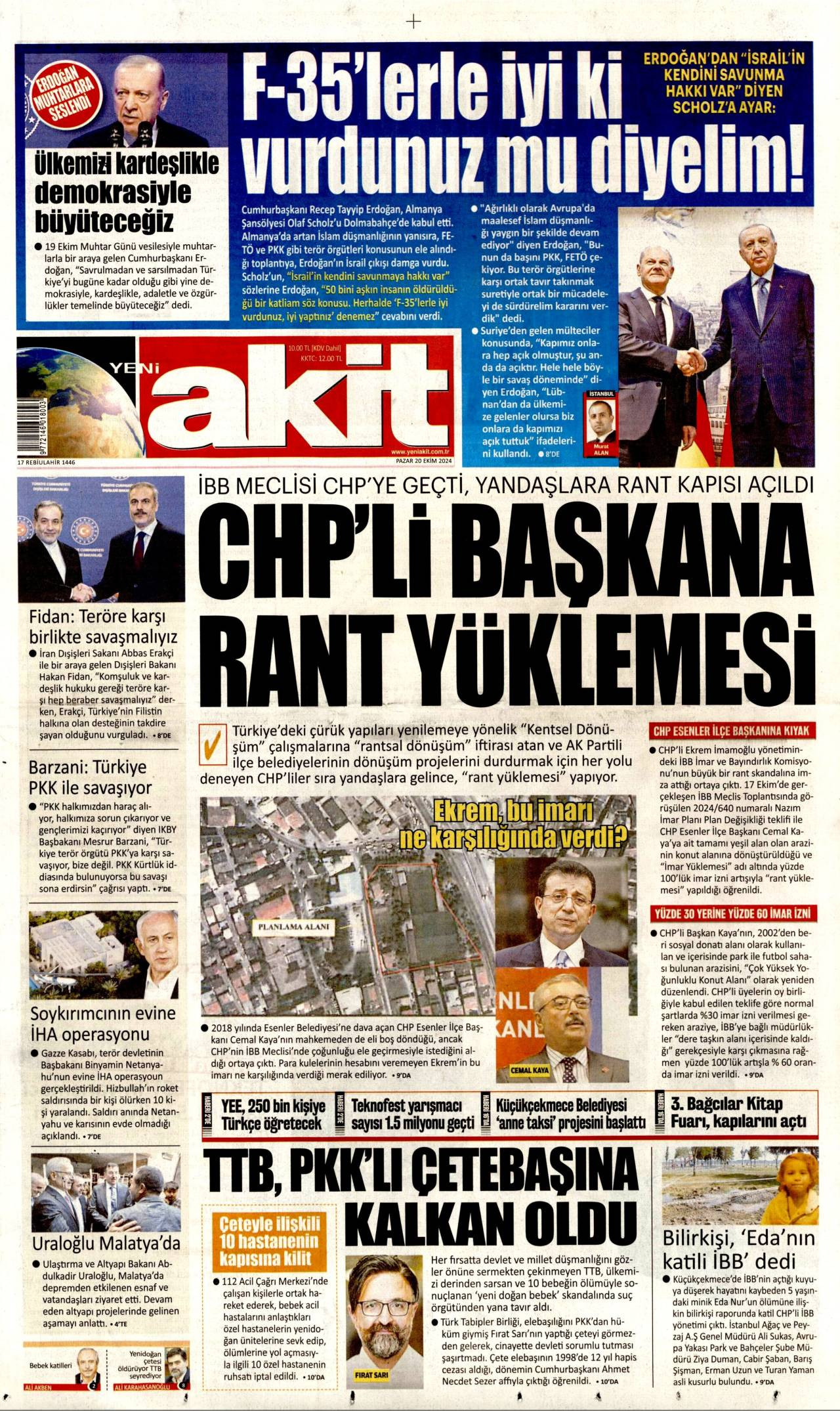 Yeni Akit Gazetesi Manşeti