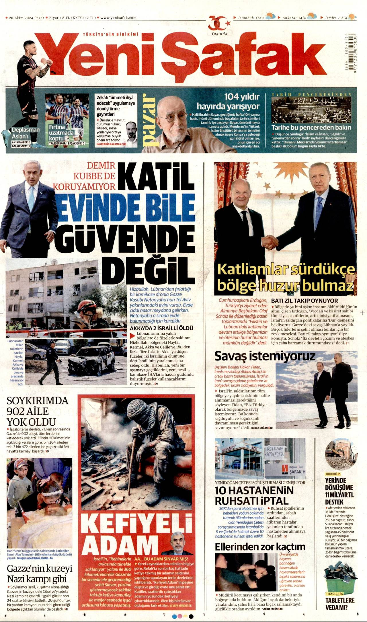 Yeni Şafak Gazetesi Manşeti