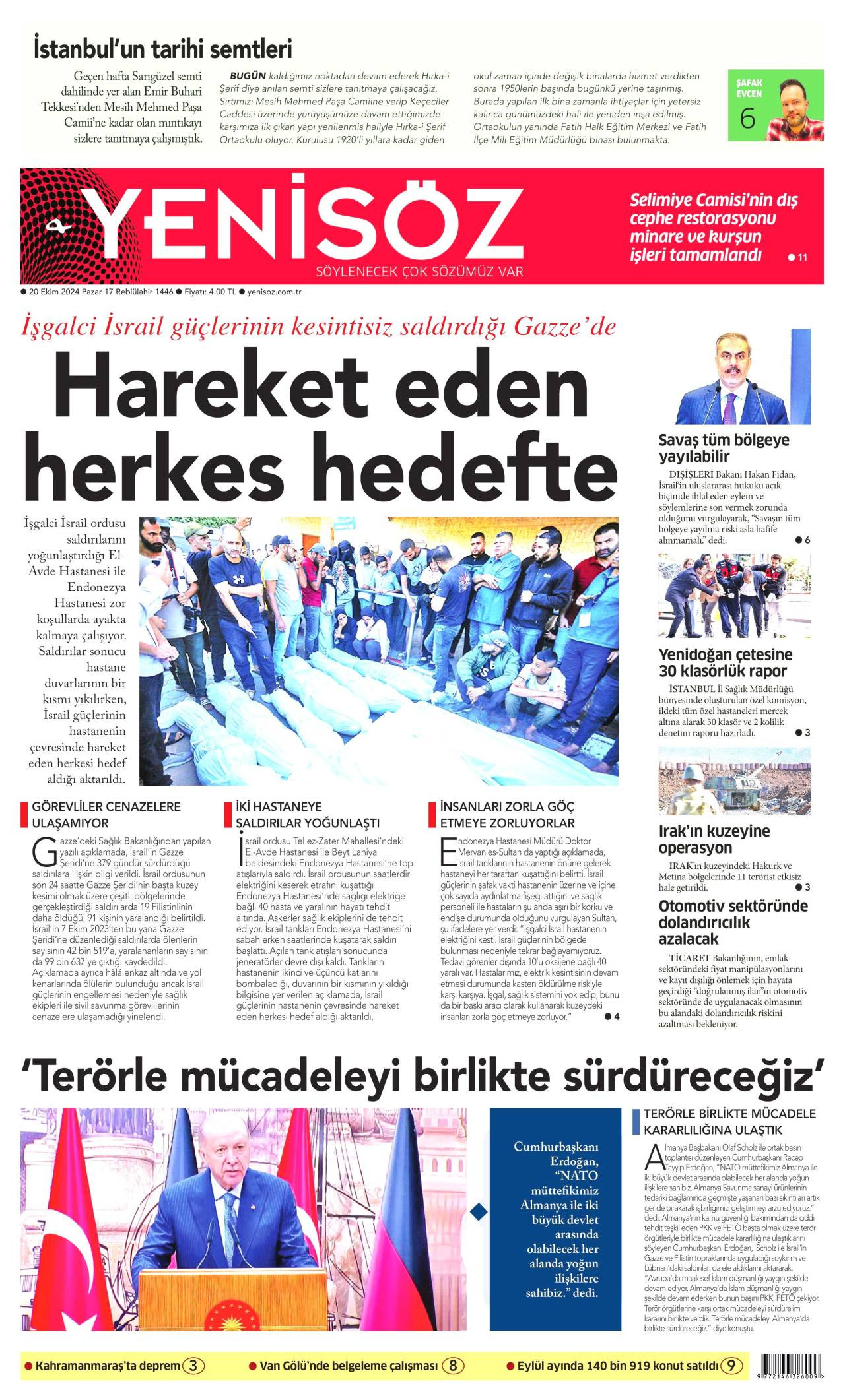 Yeni Söz Gazetesi Manşeti