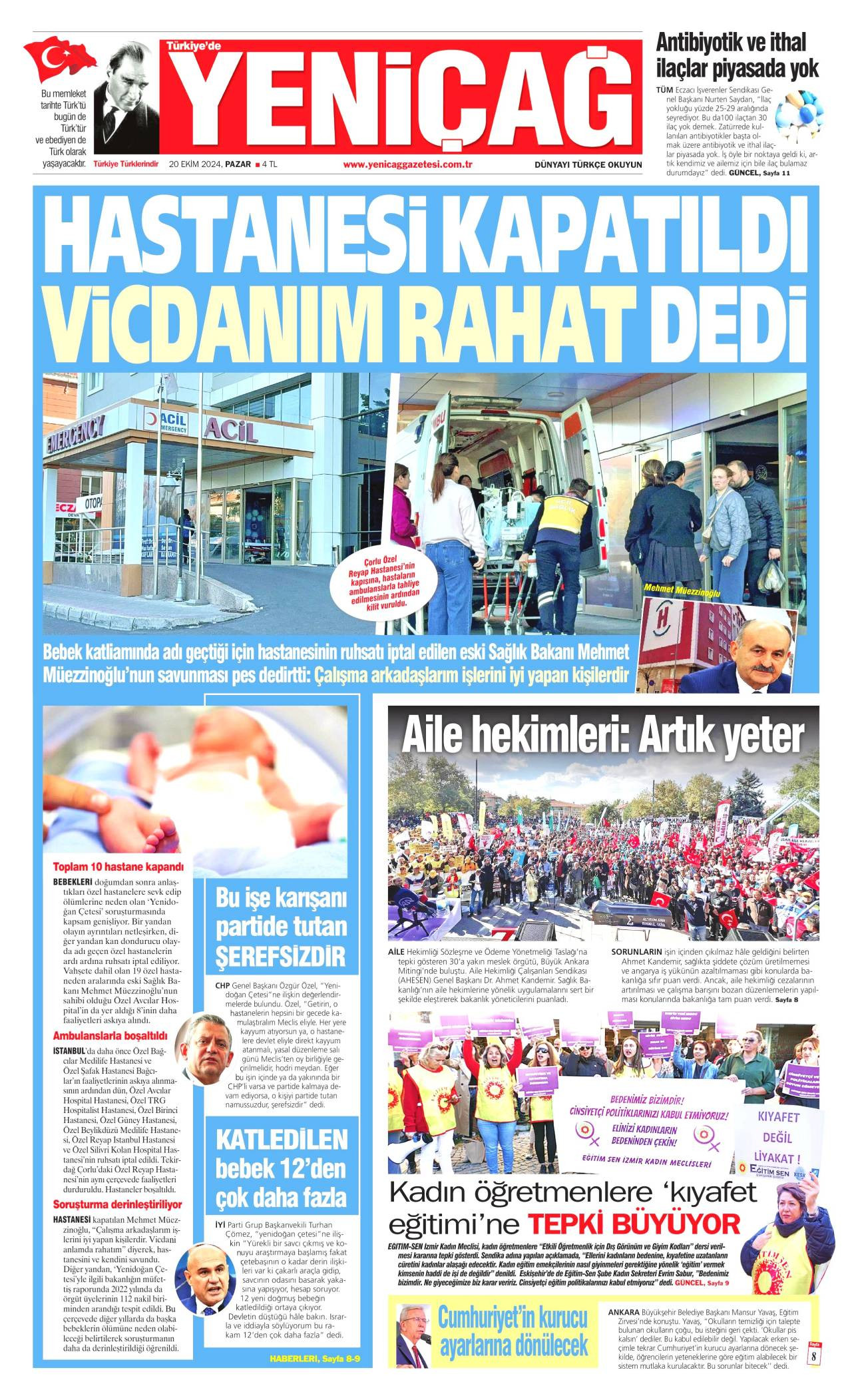 yenicag Gazetesi Manşeti