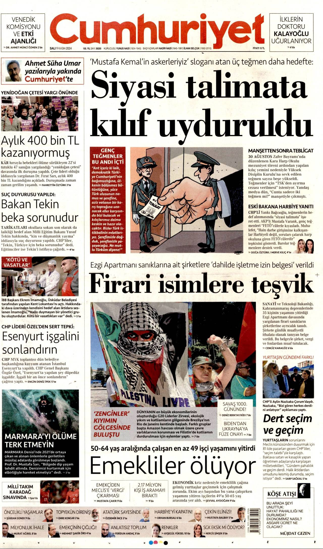 Cumhuriyet Gazetesi Manşeti