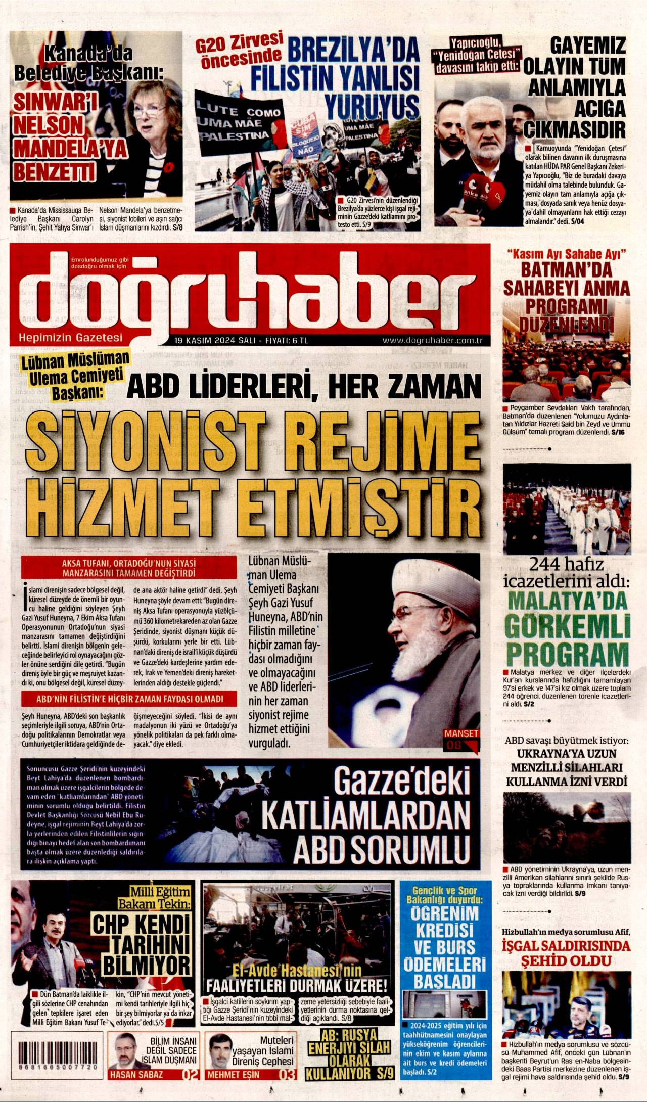 Doğru Haber Gazetesi Manşeti