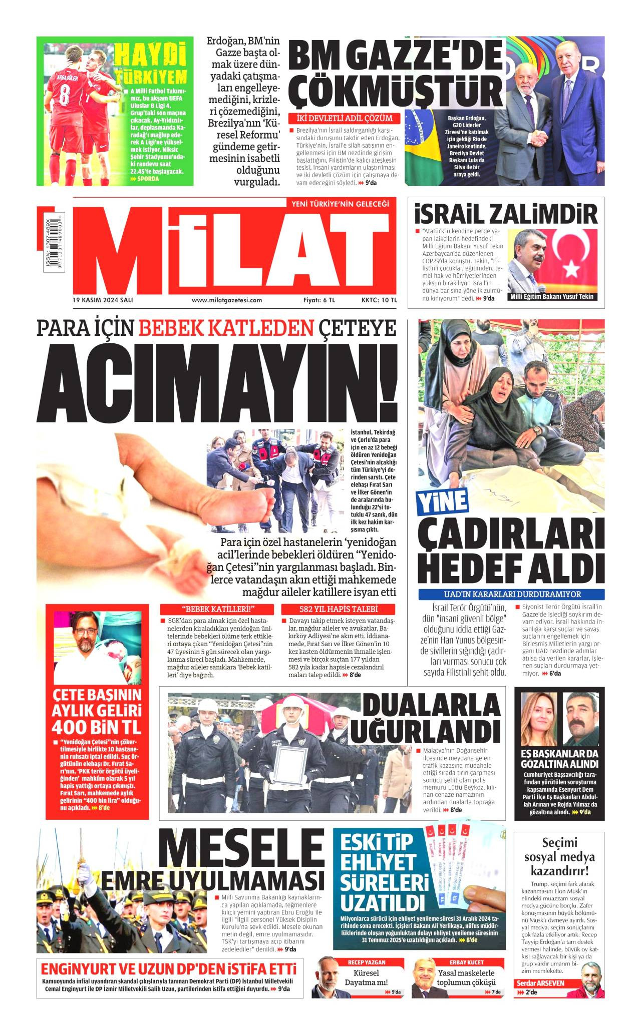 Milat Gazetesi Manşeti