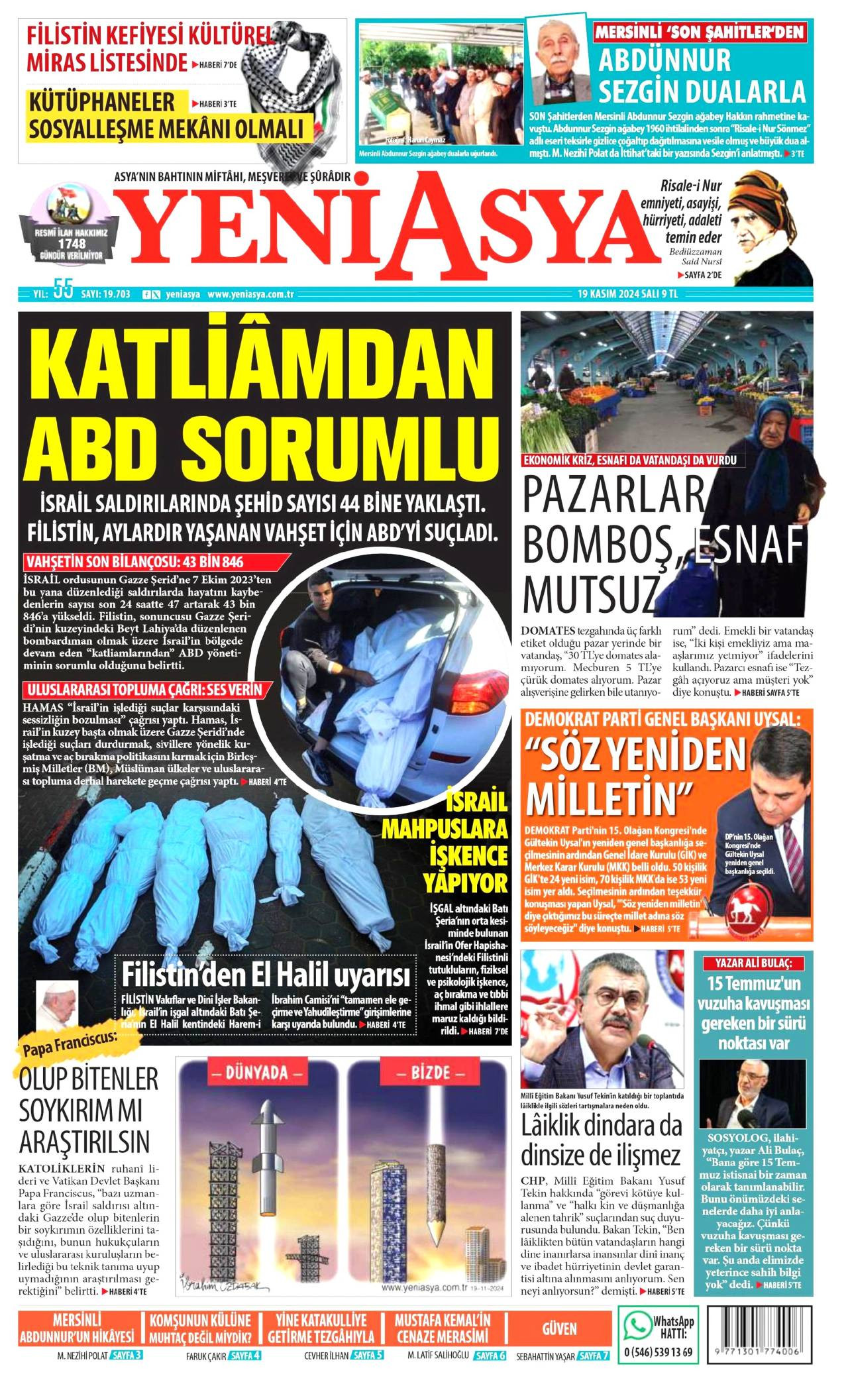 Yeni Asya Gazetesi Manşeti