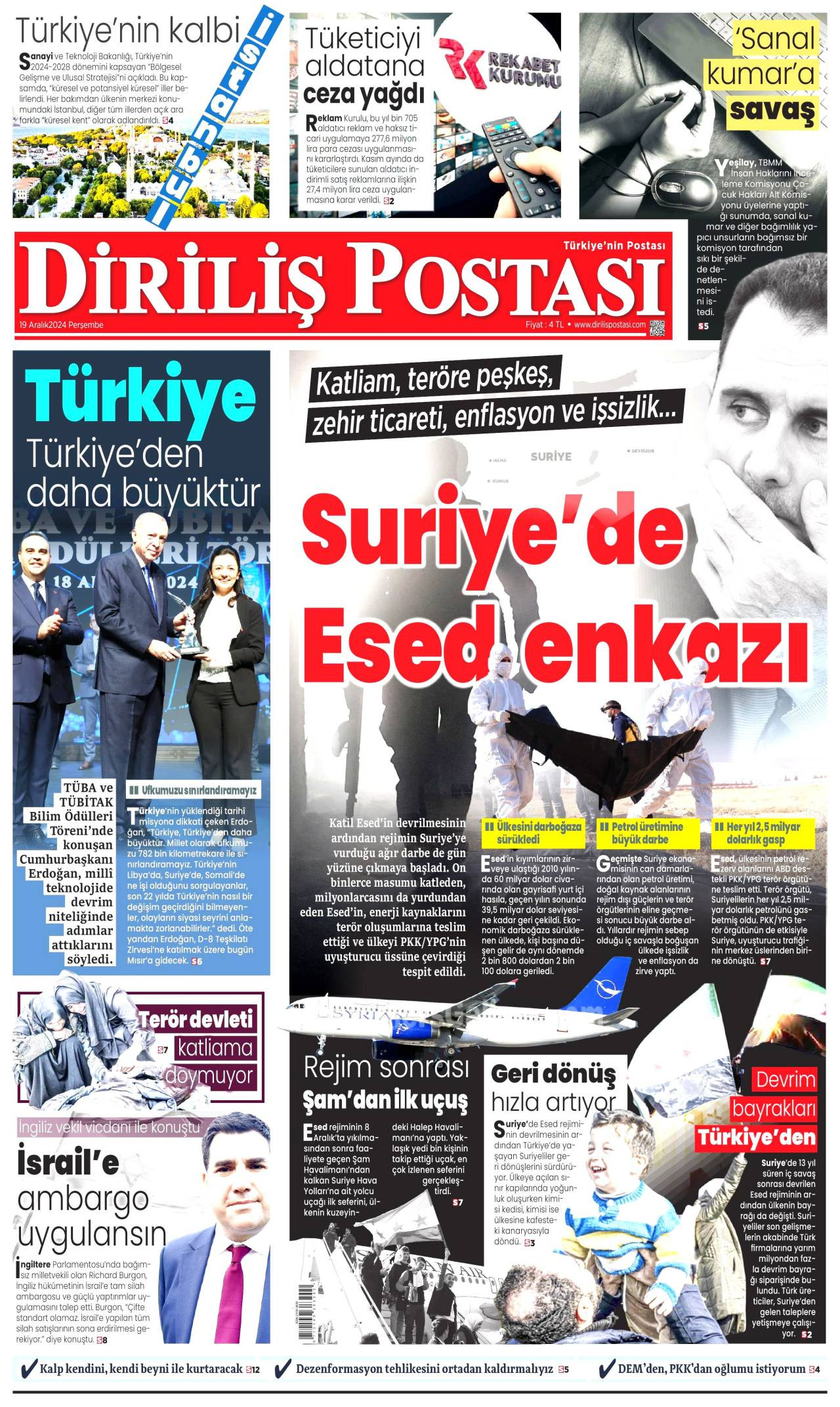 Diriliş Postası Gazetesi Manşeti