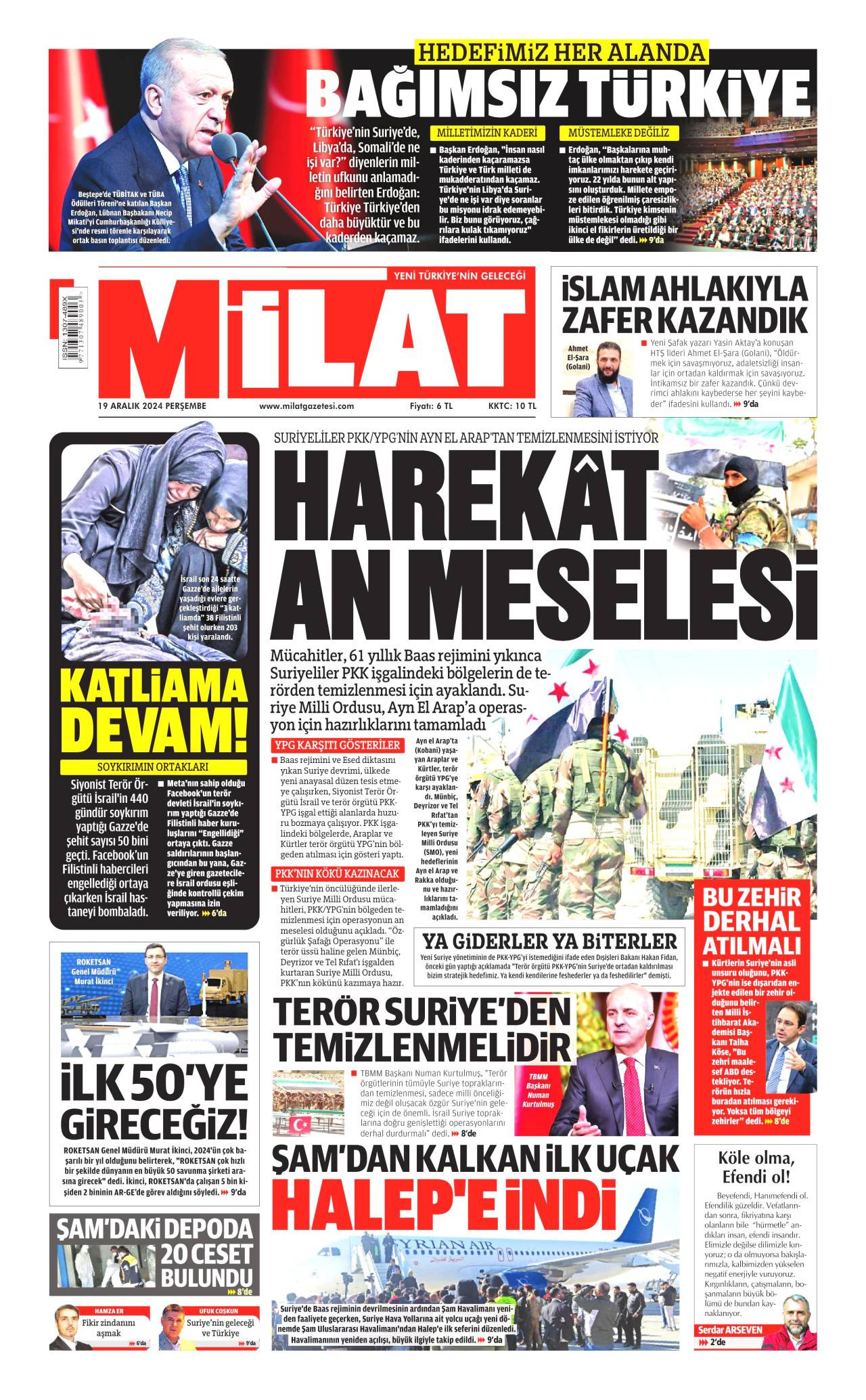 Milat Gazetesi Manşeti