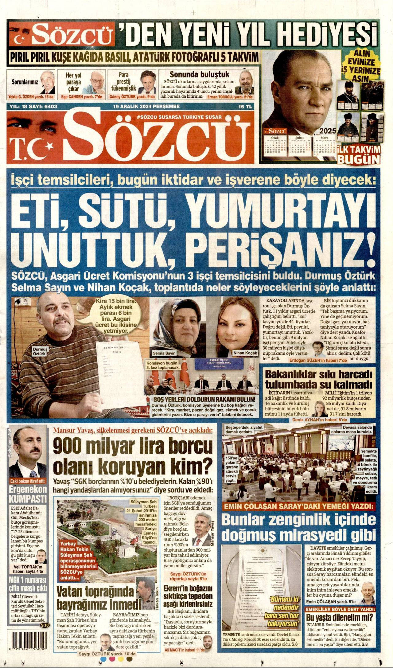 Sözcü Gazetesi Manşeti