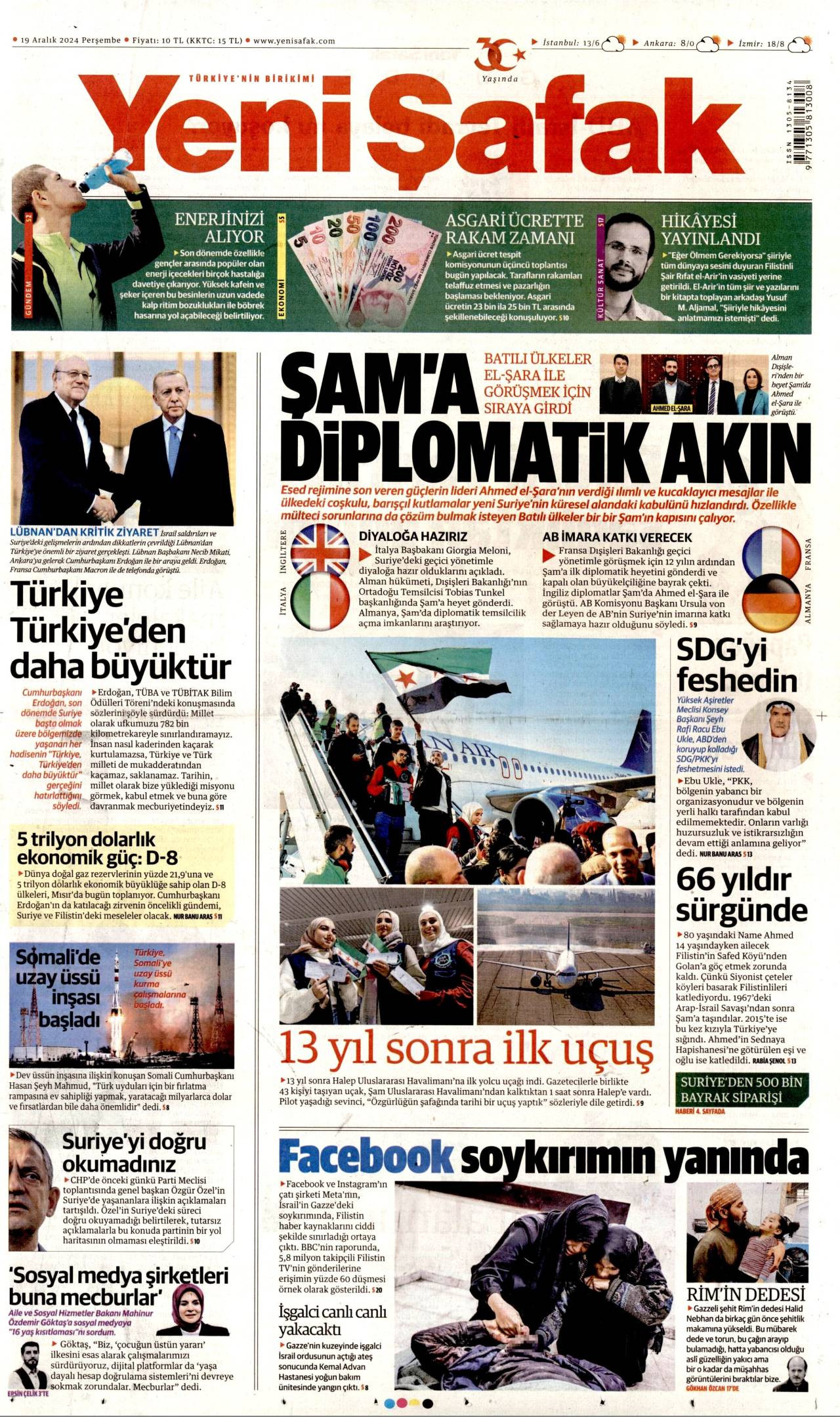 Yeni Şafak Gazetesi Manşeti