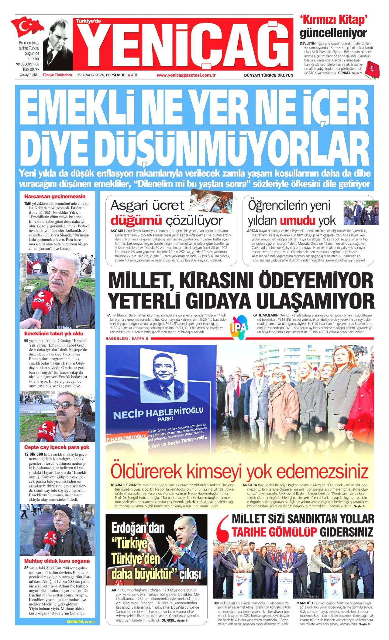 yenicag Gazetesi Manşeti