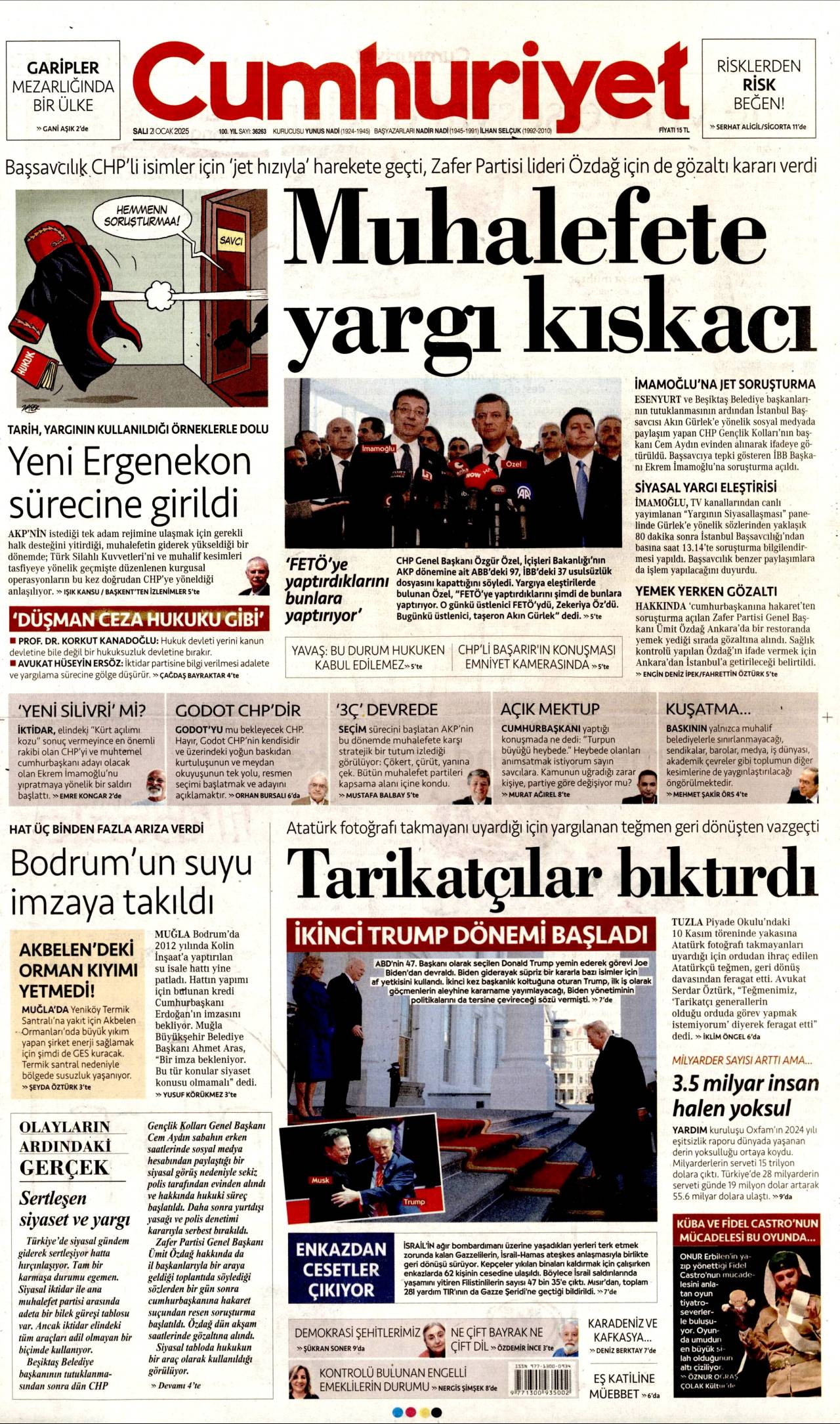 Cumhuriyet Gazetesi Manşeti