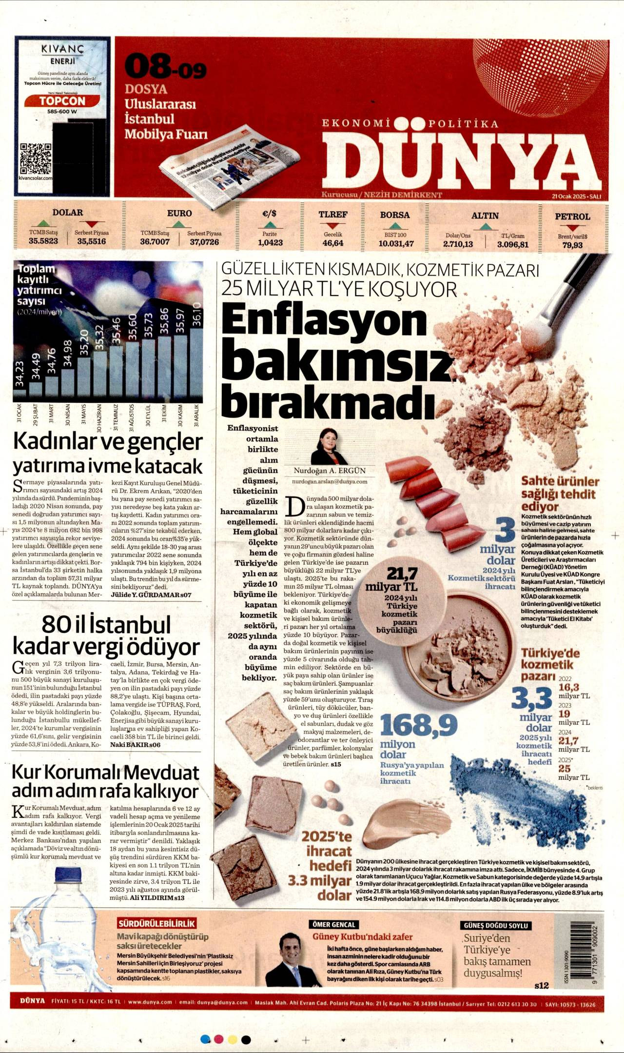 Dünya Gazetesi Manşeti